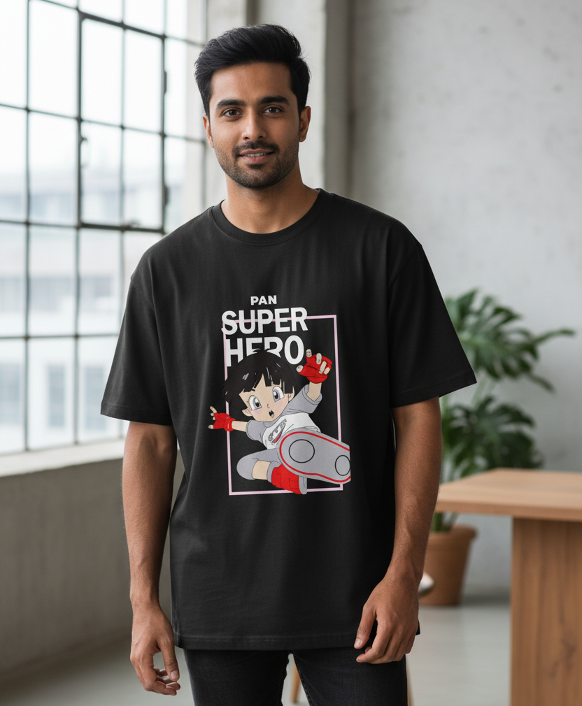 Men's Oversized T-Shirt Super Hero Print