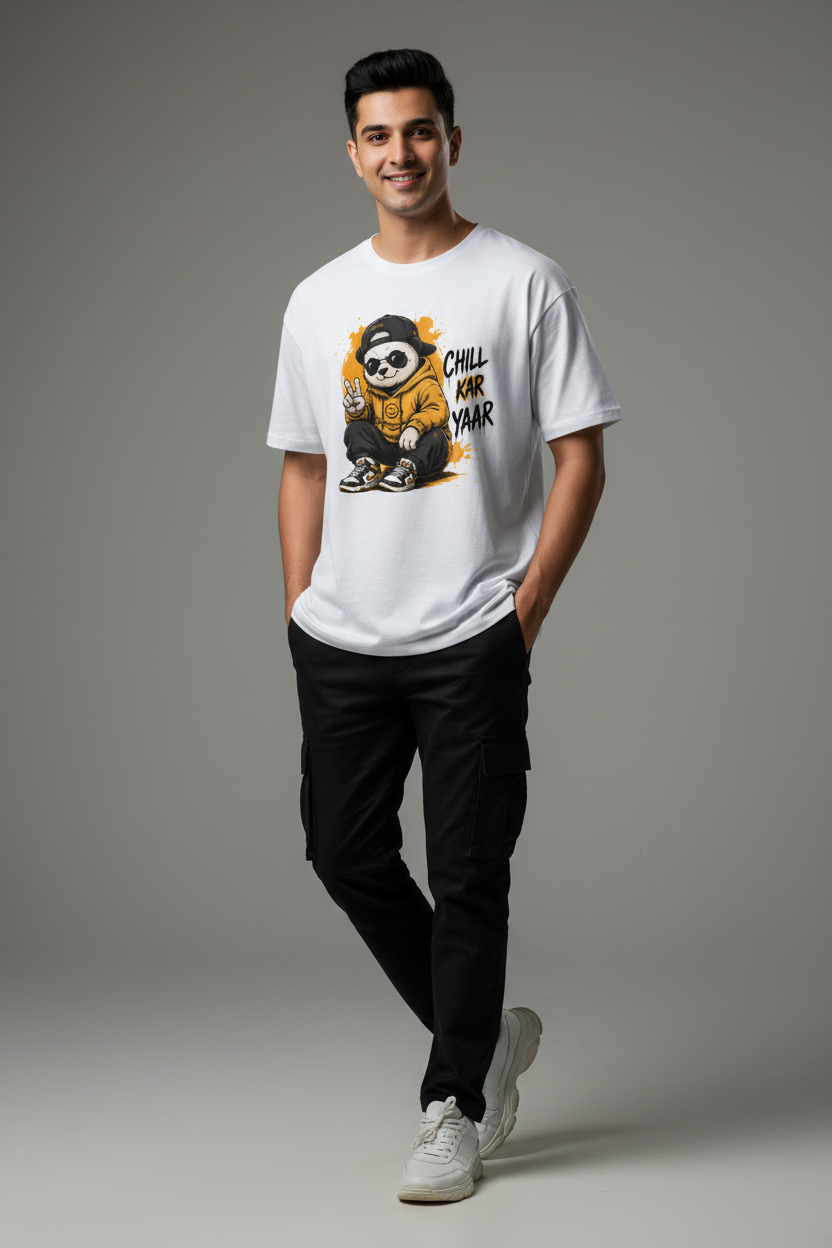 Men's Oversized T-Shirt Chill Teddy Print