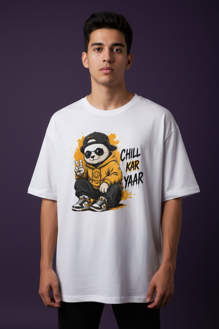 Men's Oversized T-Shirt Chill Teddy Print