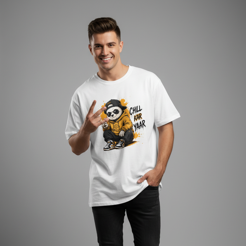 Men's Oversized T-Shirt Chill Teddy Print