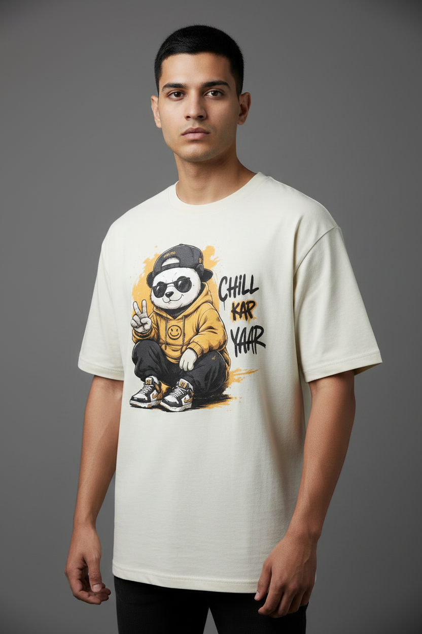 Men's Oversized T-Shirt Chill Teddy Print