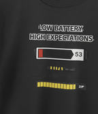 Unisex Oversized T-Shirt Project Status Low Battery Print