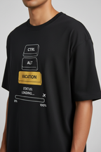 Men's Oversized T-Shirt 'Ctrl-Alt-Vacation' Print