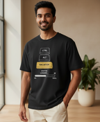 Men's Oversized T-Shirt 'Ctrl-Alt-Vacation' Print