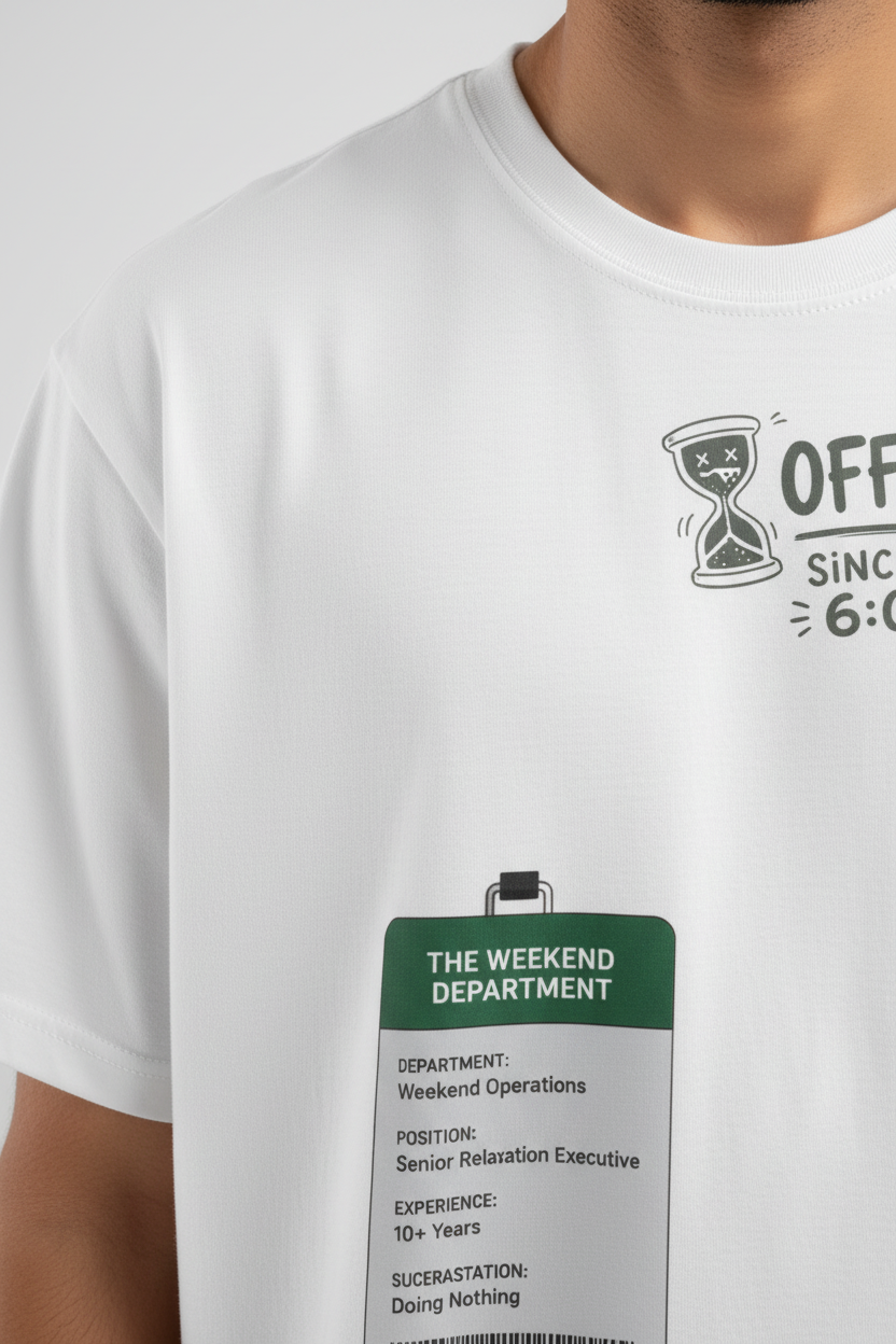 Men's Oversized T-shirt 'Weekend Department' Print
