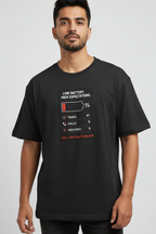 Men's Oversized T-Shirt 'Low Battery' Print