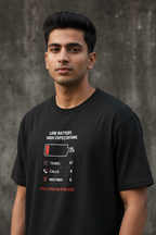 Men's Oversized T-Shirt 'Low Battery' Print