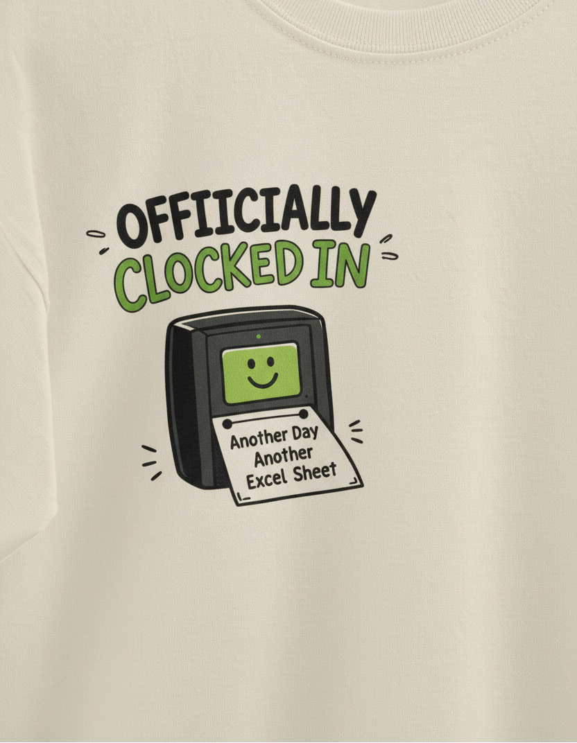 Men's Oversized T-shirt Officially Clocked In Print