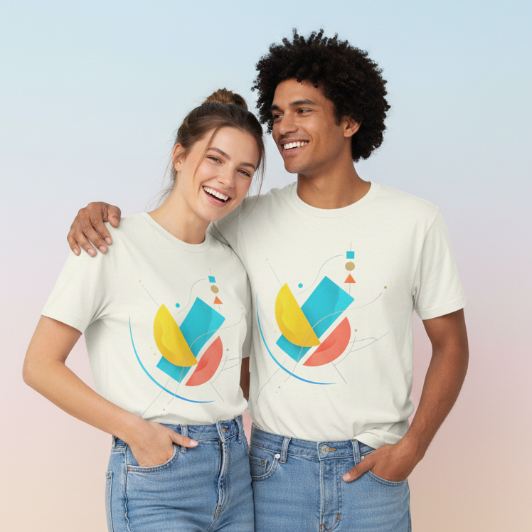 Unisex Abstract Print Regular T-Shirt