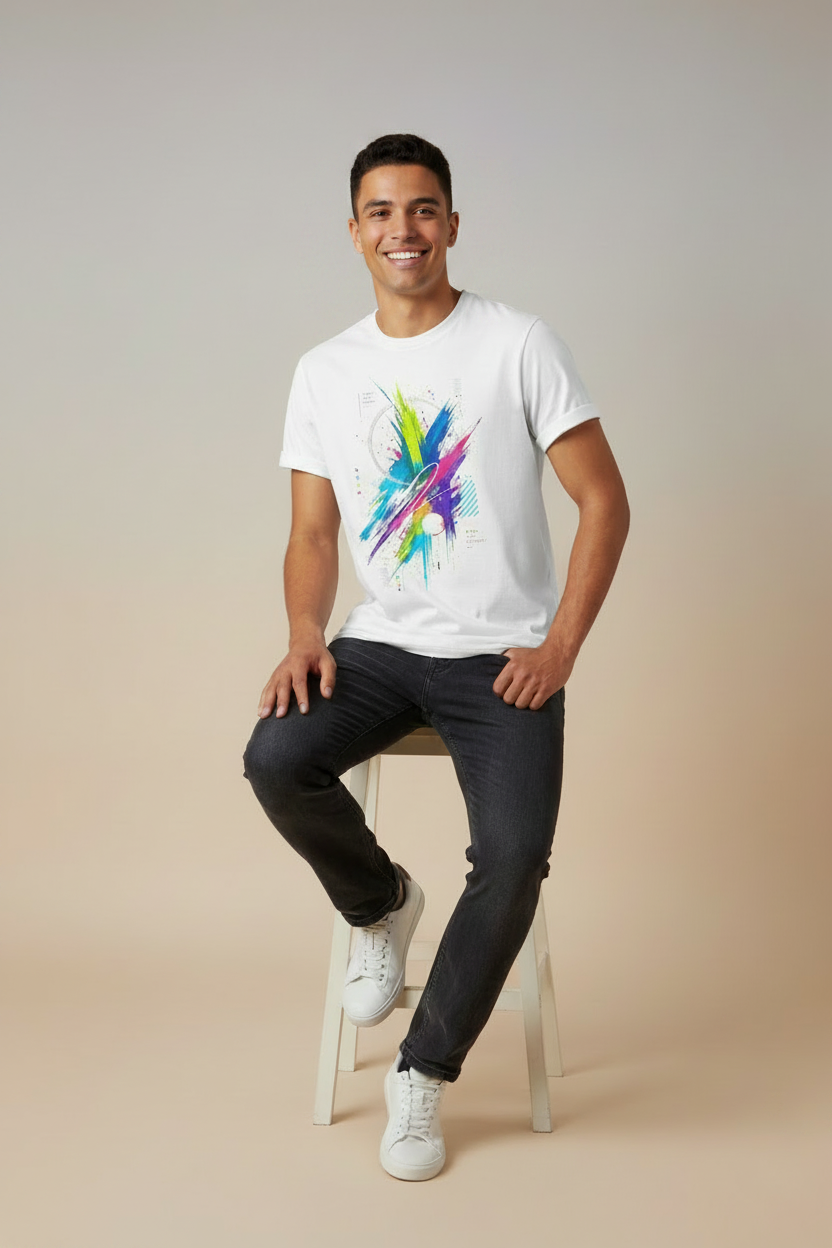 Unisex Abstract Print Regular Fit T-Shirt