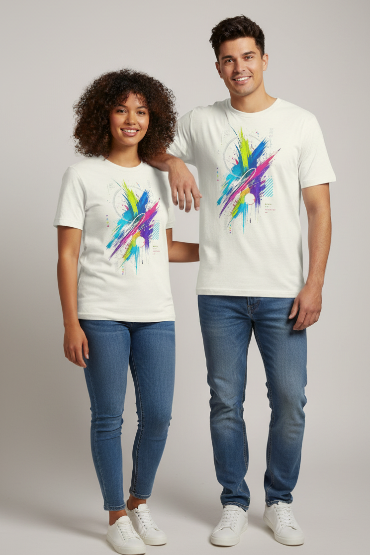 Unisex Abstract Print Regular Fit T-Shirt