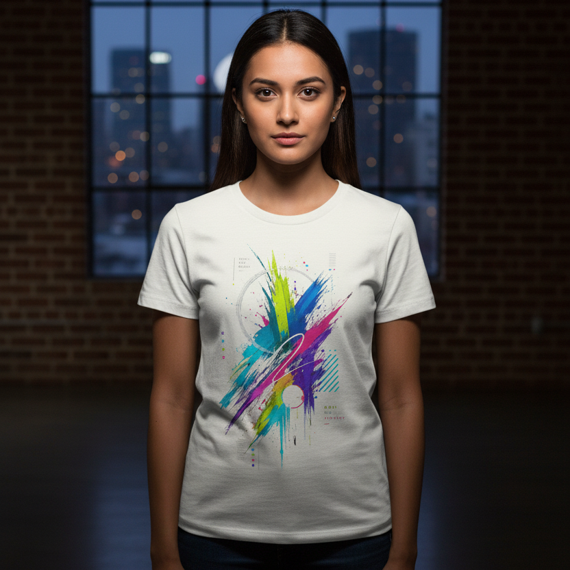 Unisex Abstract Print Regular Fit T-Shirt