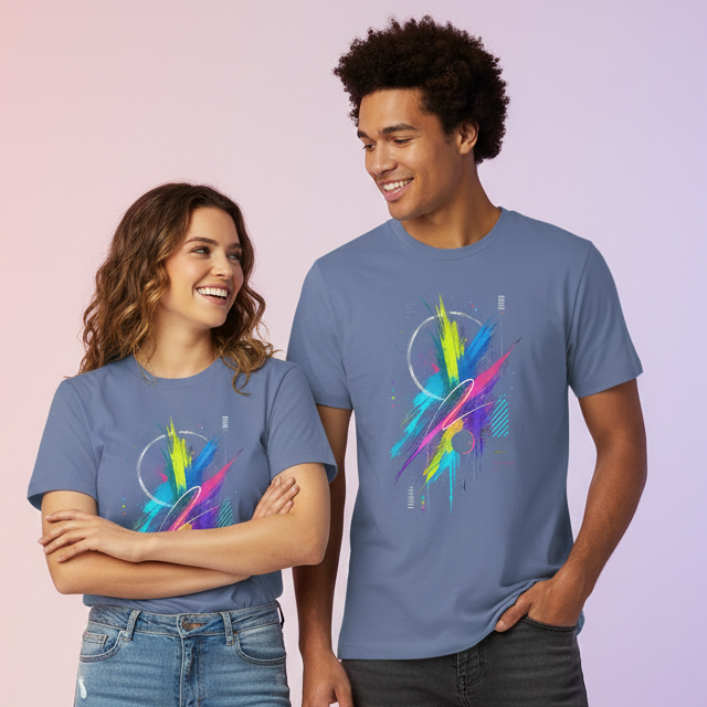 Unisex Abstract Print Regular Fit T-Shirt