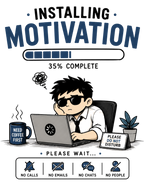 Men's Oversized T-Shirt 'Installing Motivation' Print