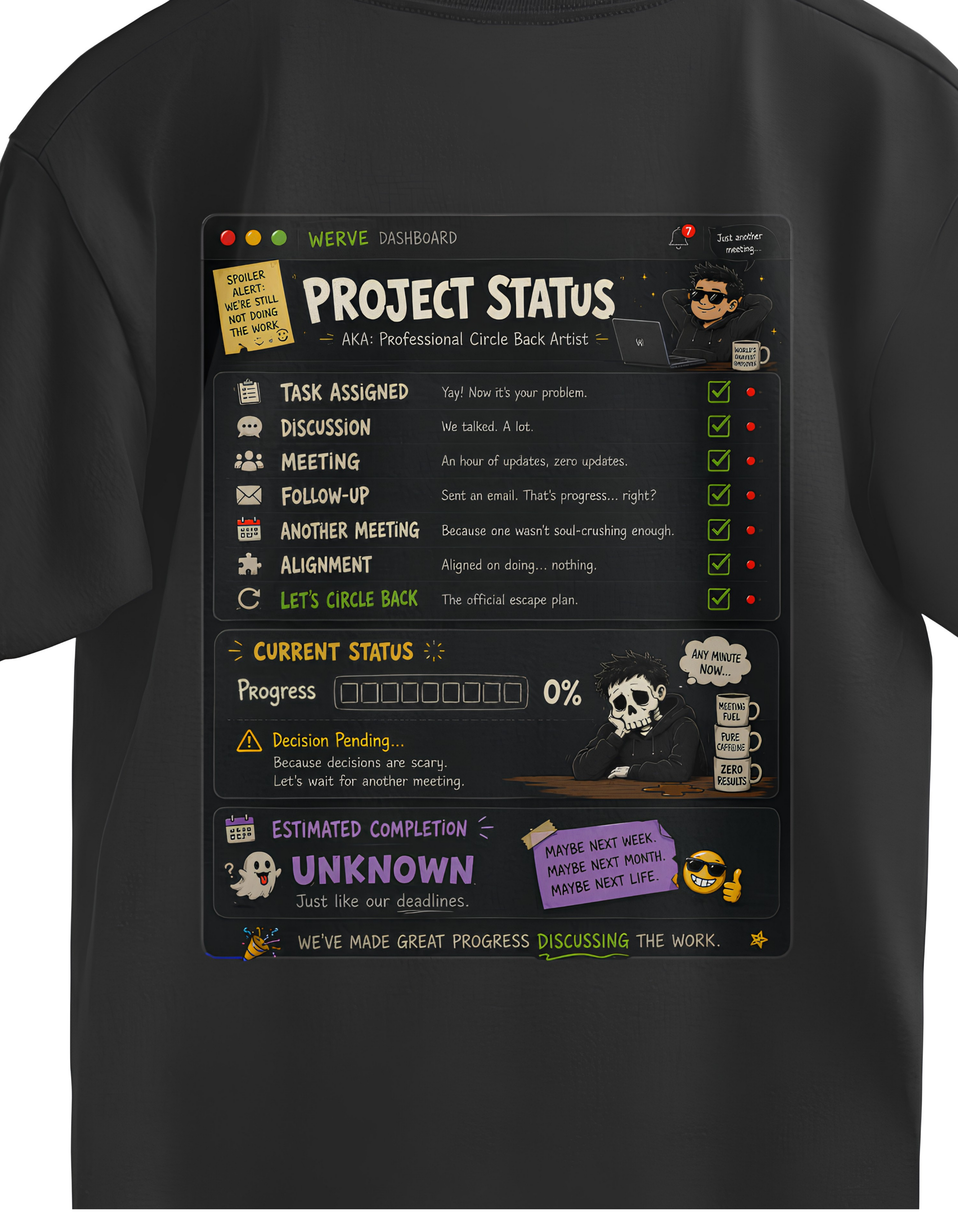 Unisex Oversized T-Shirt Project Status Low Battery Print